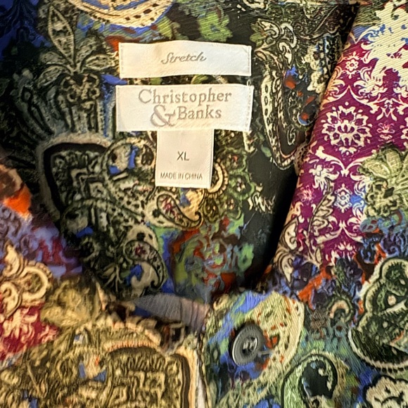 Christopher & Banks stretch paisley printed jacket XL - Picture 8 of 8